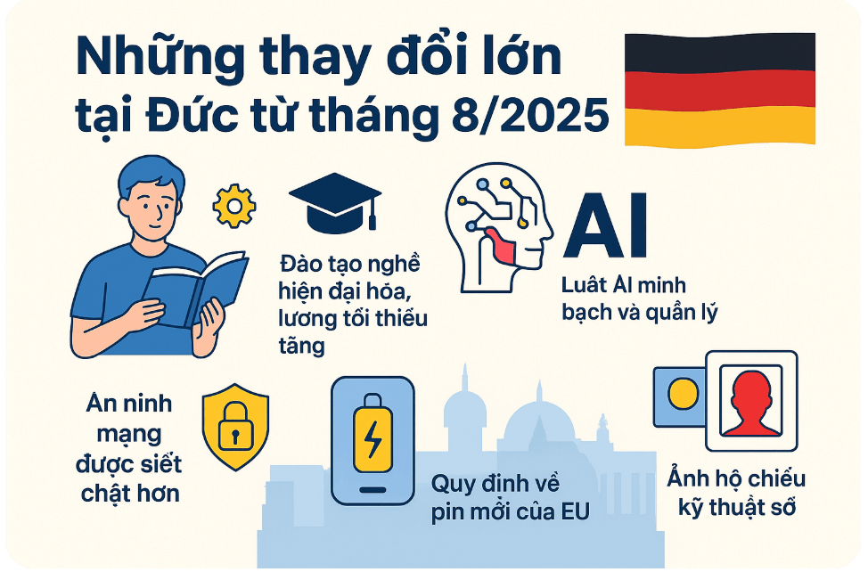 Những thay đổi lớn tại Đức từ tháng 8/2025