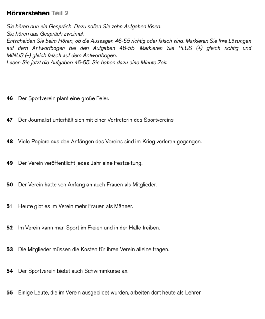 B1 Hören Teil 2