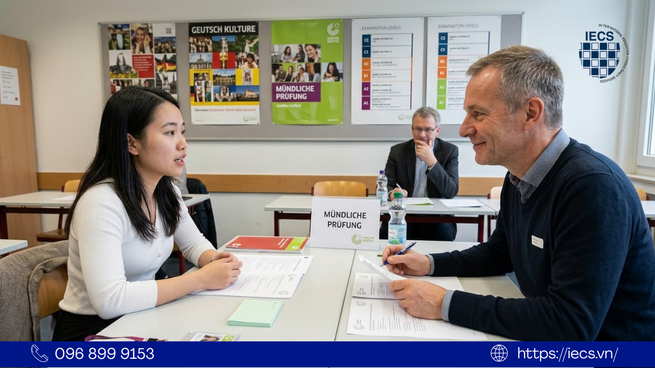 Sinh viên thi nói tiếng Đức